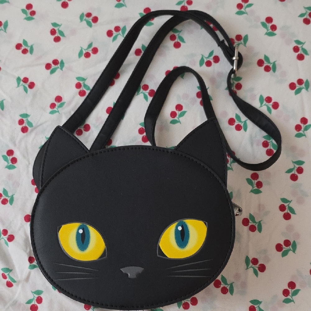 Black Cat Face Crossbody Bag